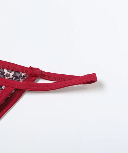 Wild Cherry Leopard Halter Bikini & High-Waisted Shorts Set – Your Go-To for Fall Getaways & Cozy Comfort