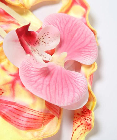 <b>Tropical Orchid Dreams Halter Bikini Set - Vibrant Floral Swimwear for Your Winter Getaway</b>