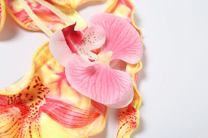 <b>Tropical Orchid Dreams Halter Bikini Set - Vibrant Floral Swimwear for Your Winter Getaway</b>