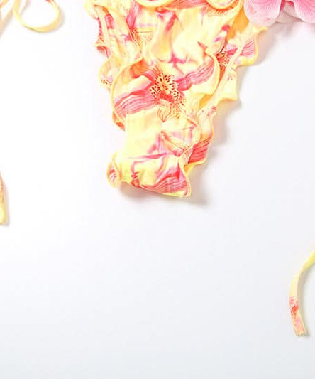 <b>Tropical Orchid Dreams Halter Bikini Set - Vibrant Floral Swimwear for Your Winter Getaway</b>