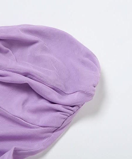 Lavender Dreams: Y2K Mesh Halter Mini Dress & Sheer Leggings Set - Fall Party & Rave Ready