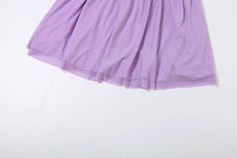 Lavender Dreams: Y2K Mesh Halter Mini Dress & Sheer Leggings Set - Fall Party & Rave Ready