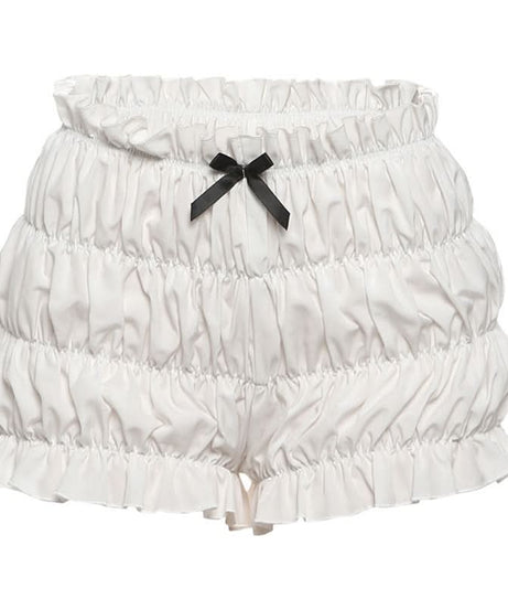 Cloud-Soft Ruffle Bow Loungewear Shorts | Cozy Autumn Comfort for Women