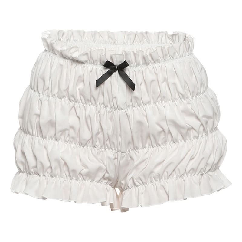 Cloud-Soft Ruffle Bow Loungewear Shorts | Cozy Autumn Comfort for Women