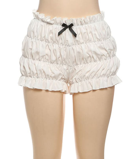 Cloud-Soft Ruffle Bow Loungewear Shorts | Cozy Autumn Comfort for Women