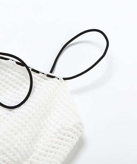 Chic White Knit Tie-Front Square Neck Cami Top | Versatile Layering & Resort Style