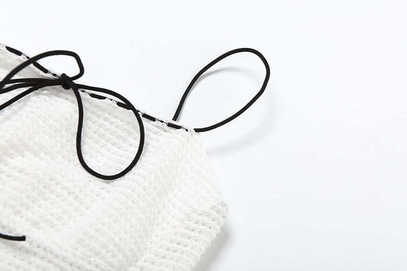 Chic White Knit Tie-Front Square Neck Cami Top | Versatile Layering & Resort Style