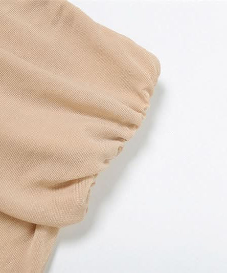 Holiday Escape: Chic Nude Halter Ruched Crop Top & Sheer Maxi Skirt Set