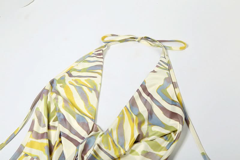 Effortless Chic Halter Cowl Neck Maxi Dress - Vibrant Zebra Print for Your Fall Getaway & Resort Escape