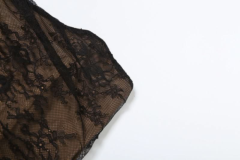 Sultry Black Lace Halter Cutout Maxi Skirt Set - Fall Evening & Holiday Ready