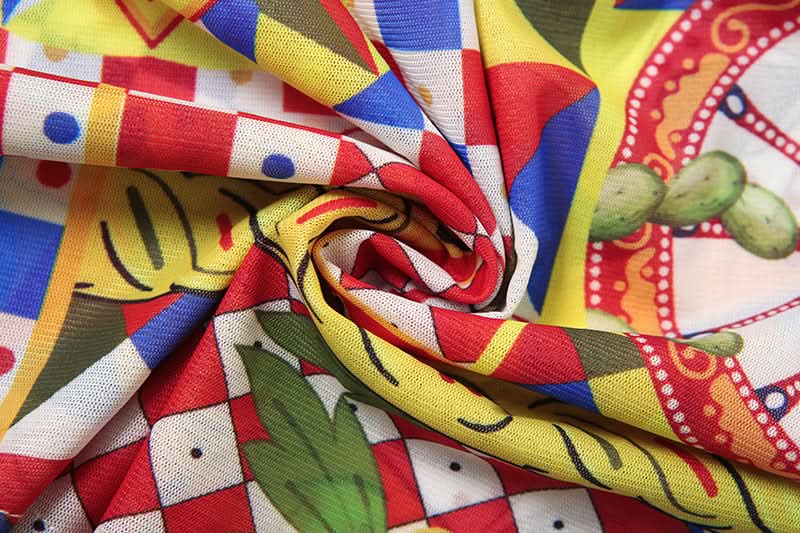 Vibrant Global Print Halter Maxi Dress - High Slit Ruched Style for Winter Sun & Resort Escapes