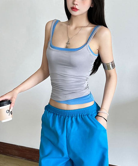Effortless Chic Layered Cami Tank – Two-Tone Cropped Top for Fall Comfort & Style