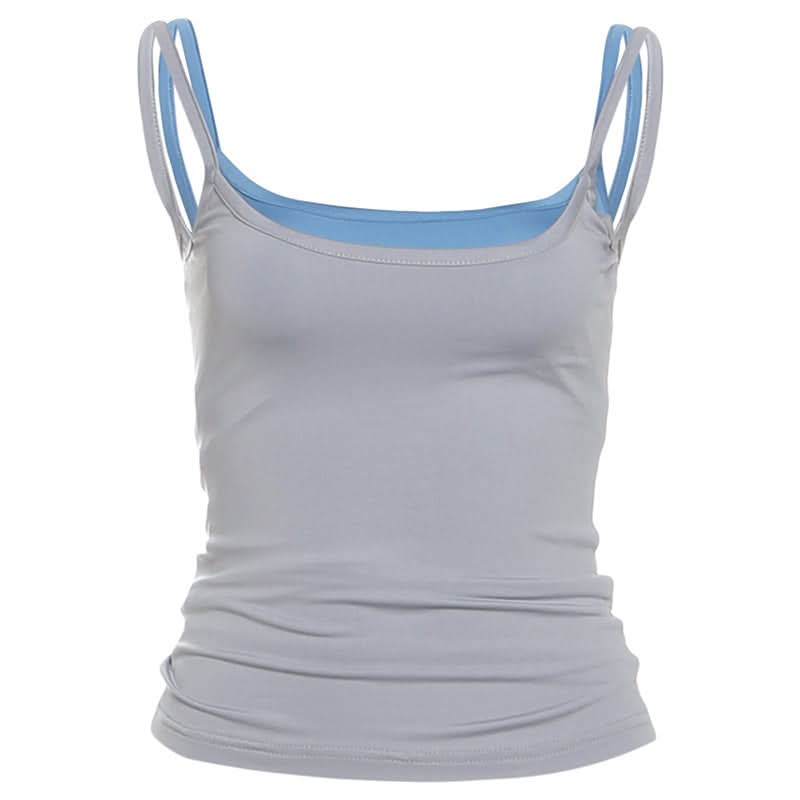 Effortless Chic Layered Cami Tank – Two-Tone Cropped Top for Fall Comfort & Style