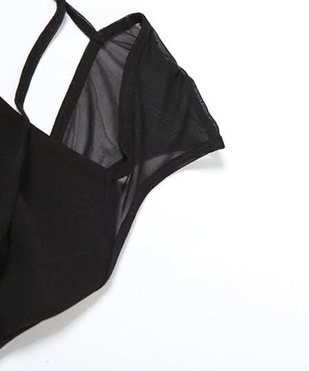 Dramatic Black High-Low Mesh Maxi Dress - Chic Square Neck & Tie Back for Fall & Holiday Soirées