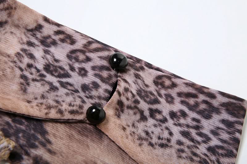 Sultry Leopard Mesh Halter Maxi Skirt Set - Your Fall Getaway Statement Piece