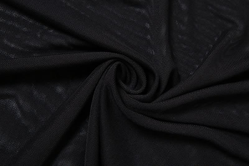 Dramatic Black High-Low Mesh Maxi Dress - Chic Square Neck & Tie Back for Fall & Holiday Soirées