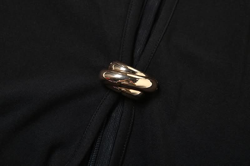 Chic Black Cut-Out Bodycon Mini Dress with Gold Accents | Fall & Holiday Party Ready