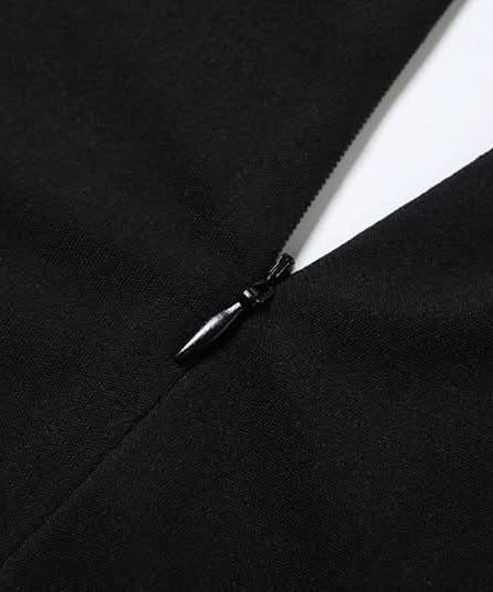 Chic Black Cut-Out Bodycon Mini Dress with Gold Accents | Fall & Holiday Party Ready