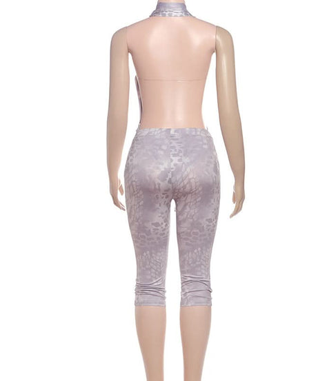 Fierce Halter Cutout Animal Print Jumpsuit - Women's Fall Style Statement