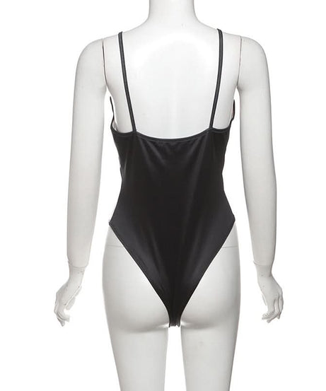 Iconic Pop Art 'Crying Face' V-Neck Bodysuit - Your Edgy Fall Fashion Statement