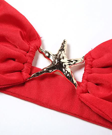 Vibrant Bloom Strapless Crop Top & Ruched Maxi Skirt Set - Your Fall Getaway Essential