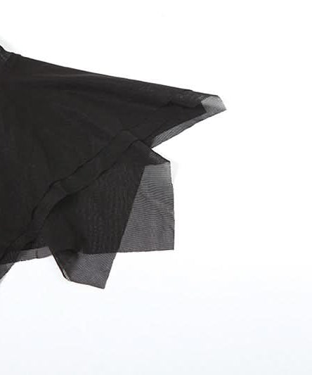 Sultry Black Sheer Mesh Duster Top with Daring High Slit – Your Edgy Fall & Halloween Statement