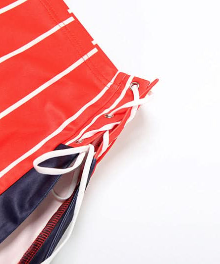 Game Day Ready: Varsity Striped Mini Skirt & Ruched V-Neck Top Two-Piece Set