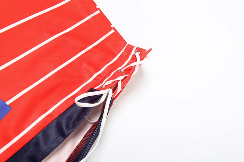 Game Day Ready: Varsity Striped Mini Skirt & Ruched V-Neck Top Two-Piece Set