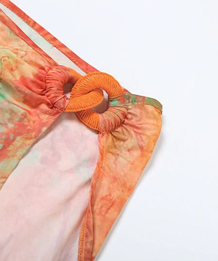 Vibrant Tropical Print Bandeau & High-Slit Maxi Skirt Set – Your Chic Fall Getaway Essential