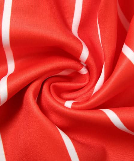 Game Day Ready: Varsity Striped Mini Skirt & Ruched V-Neck Top Two-Piece Set