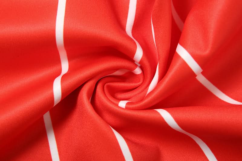 Game Day Ready: Varsity Striped Mini Skirt & Ruched V-Neck Top Two-Piece Set