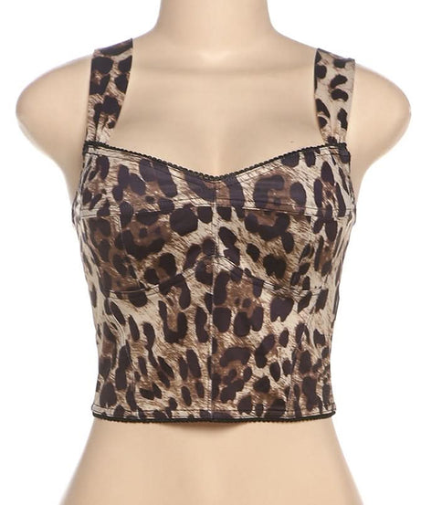 Wild Instinct Leopard Print V-Neck Backless Crop Top – Fall's Fierce Fashion Statement