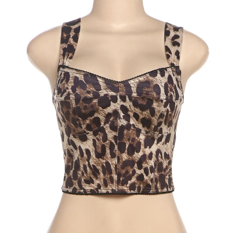 Wild Instinct Leopard Print V-Neck Backless Crop Top – Fall's Fierce Fashion Statement