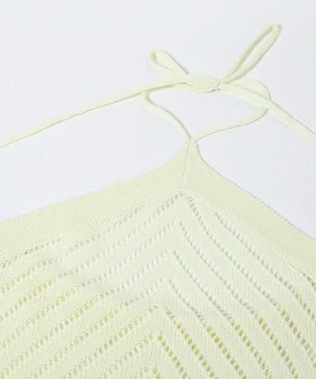 Effortless Chevron Knit Halter Maxi Dress - Chic Resort & Warm Escape Essential