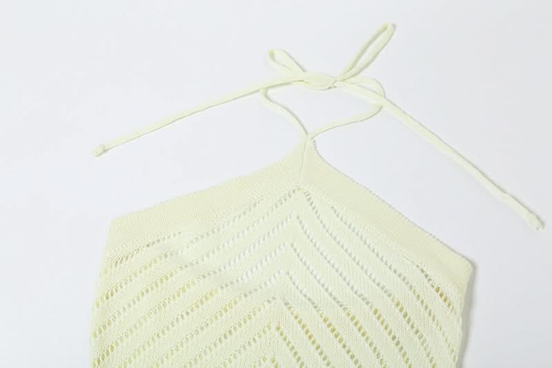 Effortless Chevron Knit Halter Maxi Dress - Chic Resort & Warm Escape Essential