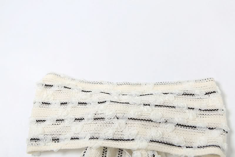 Destination Chic Cutout Knit Maxi Dress Set - Strapless & Striped