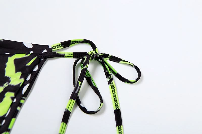 Vibrant Neon Green Butterfly Halter Top & Sheer Maxi Skirt Set - Your Must-Have Winter Escape Look!