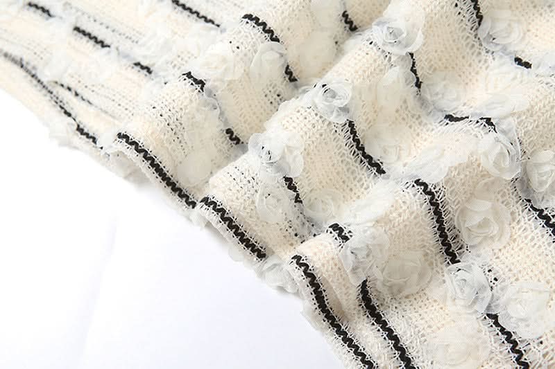 Destination Chic Cutout Knit Maxi Dress Set - Strapless & Striped