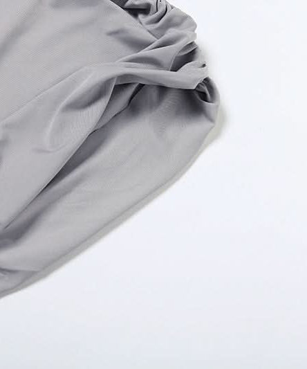 Sultry Black Ruched One-Shoulder Crop Top & Mini Skirt Set with Tie Detail - Fall Night Out & Holiday Party Ready