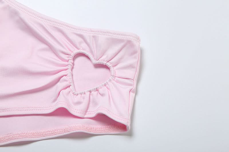 Sweetheart Pink Ruched Cami & High-Waist Panty Set - Cozy Fall Loungewear