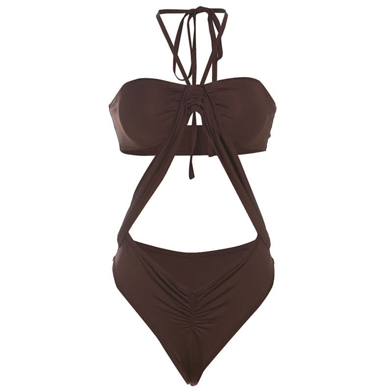 Chic Cutout Halter Monokini Swimsuit - Your Essential Tropical Escape Wear