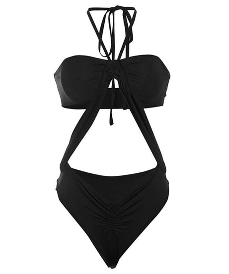 Chic Cutout Halter Monokini Swimsuit - Your Essential Tropical Escape Wear