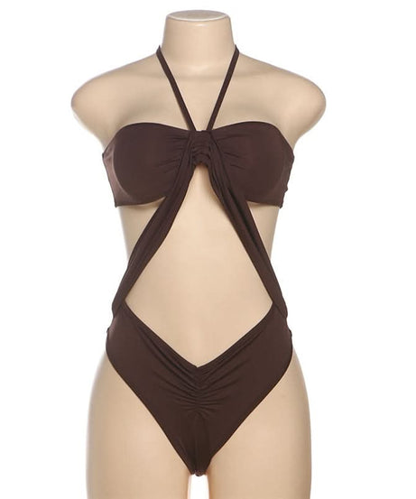 Chic Cutout Halter Monokini Swimsuit - Your Essential Tropical Escape Wear