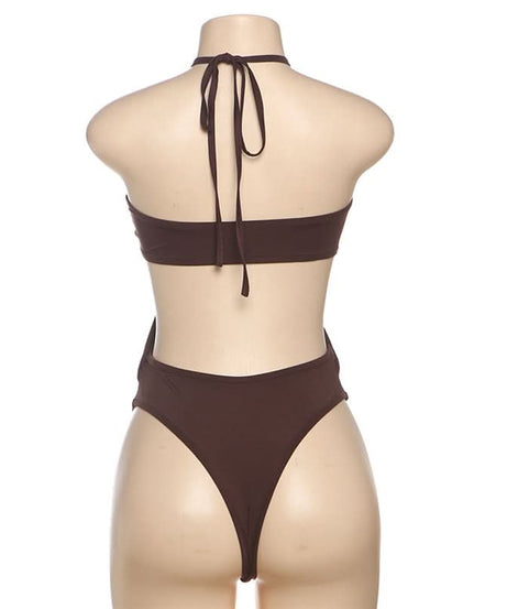 Chic Cutout Halter Monokini Swimsuit - Your Essential Tropical Escape Wear