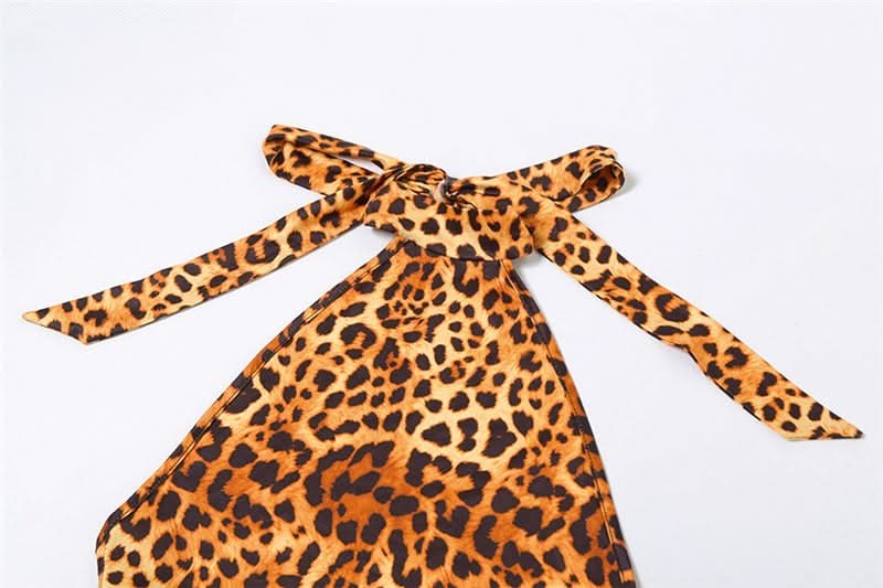 Fierce & Flattering: Leopard Print Halter Cropped Jumpsuit – Your Go-To for Fall Parties & Beyond