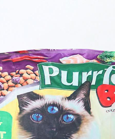 Purrfect 60 Three-Eyed Cat Food Bag Tube Mini Dress | Quirky Halloween & Fall Statement