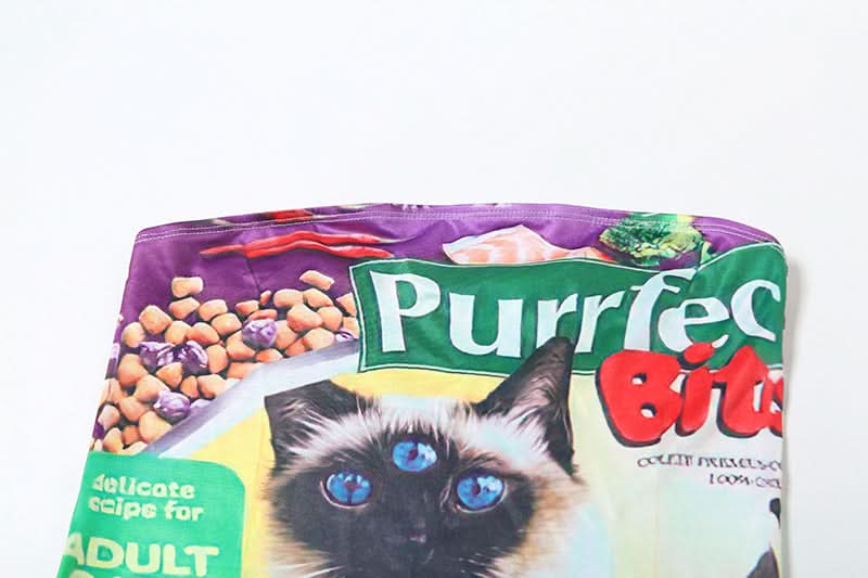 Purrfect 60 Three-Eyed Cat Food Bag Tube Mini Dress | Quirky Halloween & Fall Statement