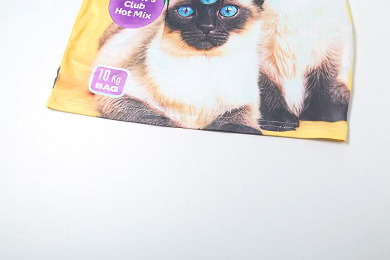 Purrfect 60 Three-Eyed Cat Food Bag Tube Mini Dress | Quirky Halloween & Fall Statement