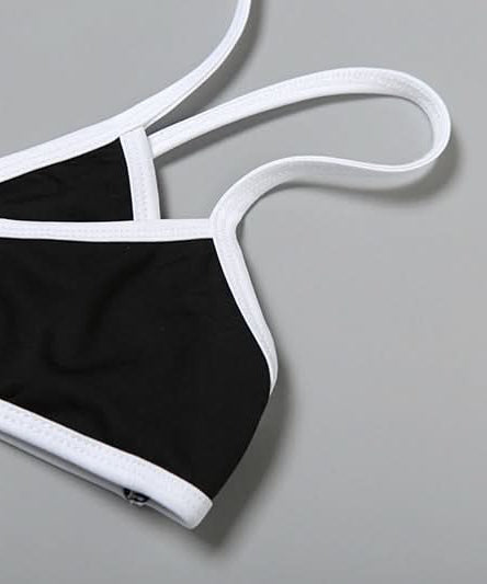 Chic Black & White Cutout Halter Bikini Set | Your Perfect Resort Wear for Fall & Winter Escapes