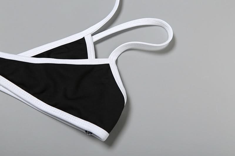 Chic Black & White Cutout Halter Bikini Set | Your Perfect Resort Wear for Fall & Winter Escapes